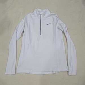 White Nike Quarter-Zip Pullover